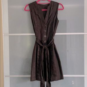 Zara linen dress in chocolate brown